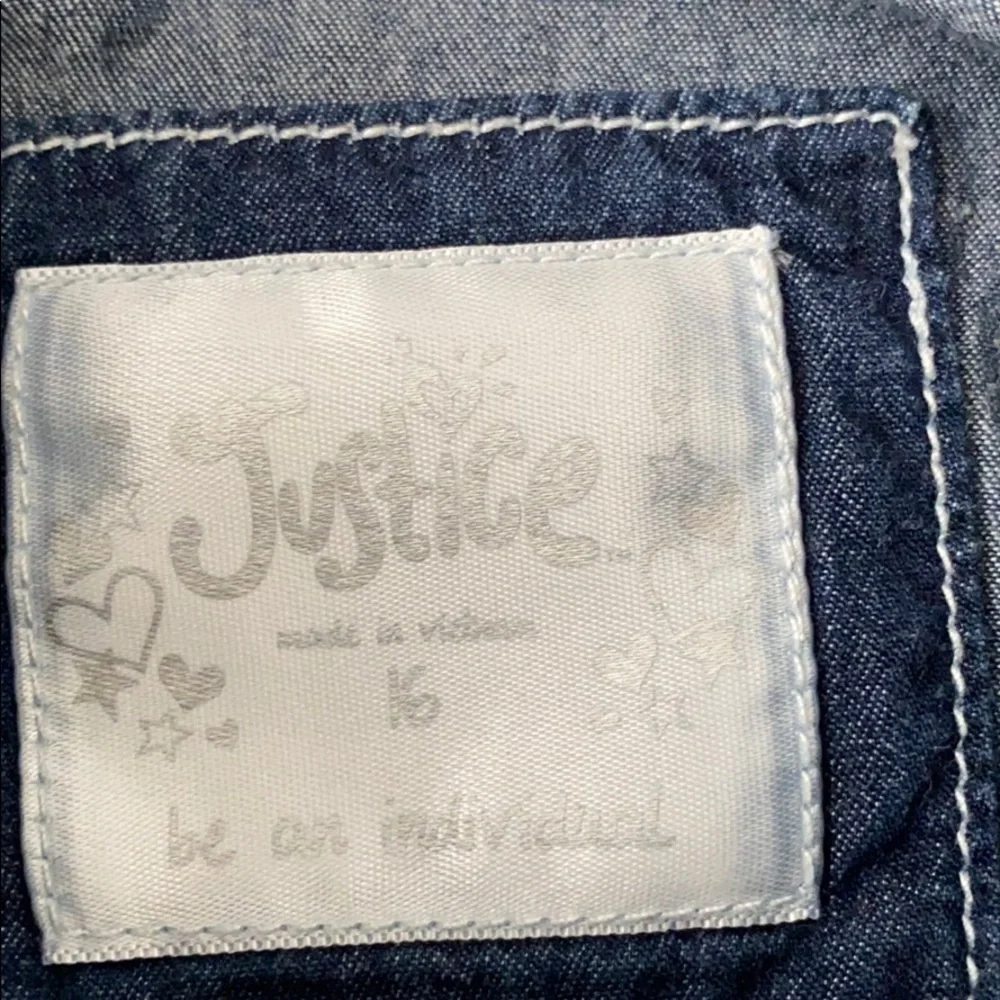 Justice Girl Denim Blouse / Shirt Size 16